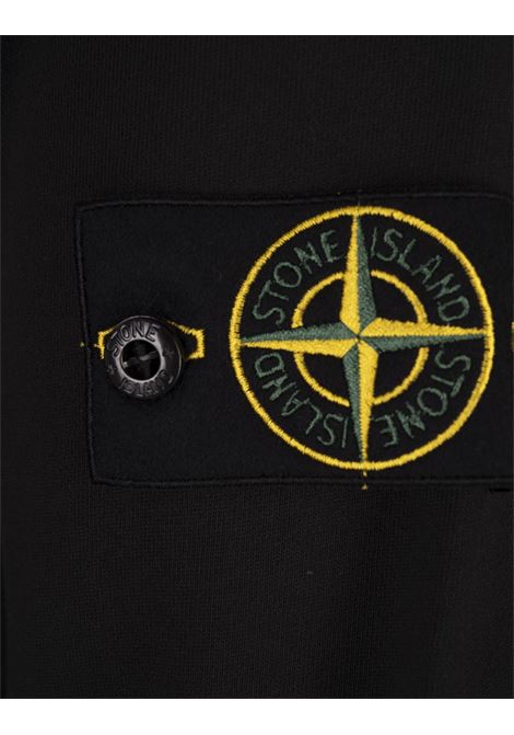 Felpa Girocollo In Cotone Bilogico Garzato Nero STONE ISLAND | S15-6100028 S0A20V0029